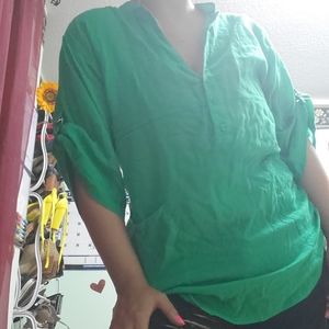 French Connection top/ tunic Green 100% Cotton